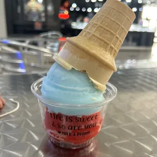 Cotton candy and cherry Italian ice