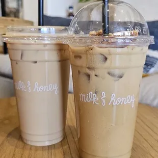 two cups of iced coffee
