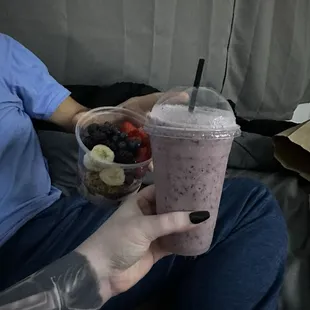 Wild Berry Smoothie and Acai bowl