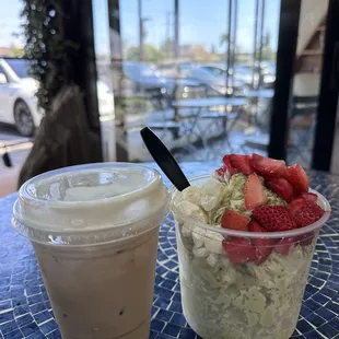 Hanoi coffee and matcha shaved ice