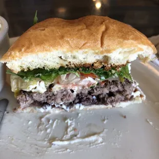 Goat cheese and jam burger