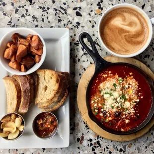 Shakshuka with a latte