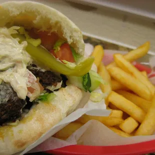falafel and french fries