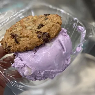 Taro Mochi royale cookie sandwich