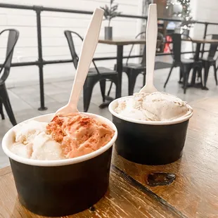 two bowls of ice cream