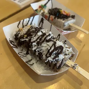 Chocolate Pop (Non-Dairy) Topped with nuts, coconut, and dark chocolate