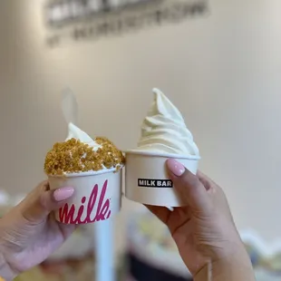 Cereal milk soft serve with corn flakes &amp; plain soft serve