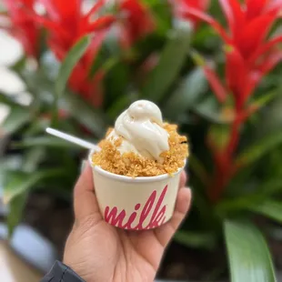 Cereal milk soft serve ($11)  IG: @ohmyono