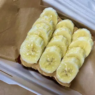 Peanut Butter and Banana toast on sourdough