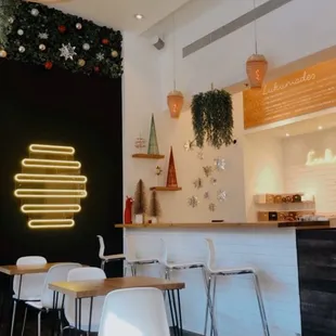 bar area and photo wall