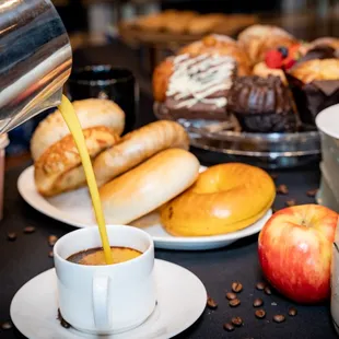 coffee being poured into a cup