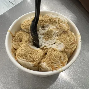 a bowl of ice cream