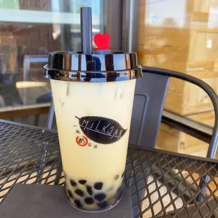 milk tea in a plastic cup
