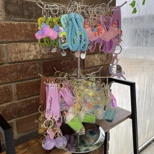 a display of handmade jewelry