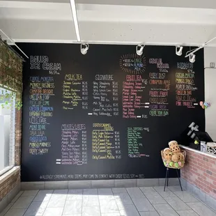 Chalkboard menu wall
