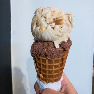 Double Scoop House-made waffle cone (on the side)