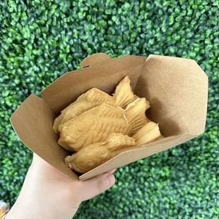 Taiyaki- very generous filling and has the best texture- mochi like on inside and crisp on the outside!