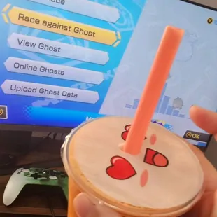 Thai tea with strawberry