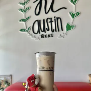 Jasmine Green Milk Tea w/ Golden Boba