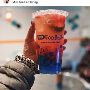 Strawberry Mojito w/ Blueberry Heart Jelly