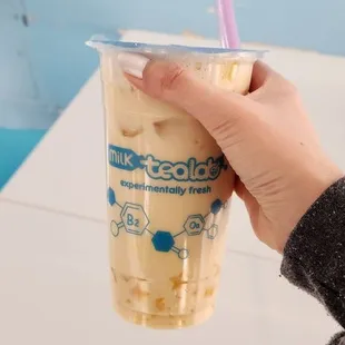 Mango milk tea with mango stars - watered down