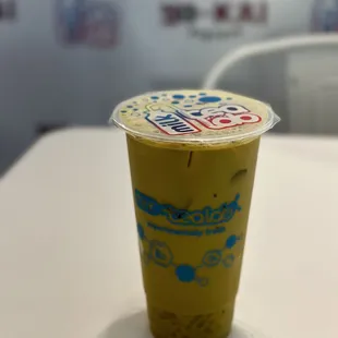 Green Thai tea with lychee jelly regular