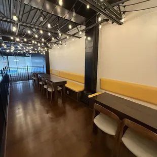 Upstairs seating area