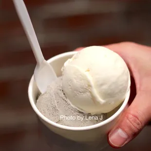 Single Scoop ($6.50) - White Rabbit &amp; Black Sesame Ice Cream