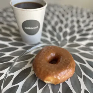 Classic Donut and Drip Coffee, love the cinnamon in the donut *chefs kiss*