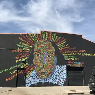 Shakespeare mural across the street