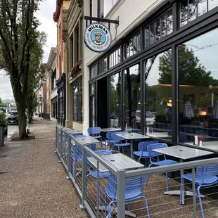 Outside seating area of Milkman along race street
