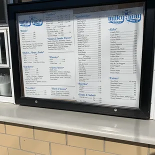 The menu.