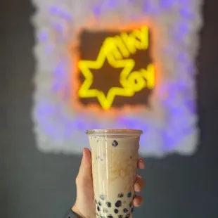 Milk Way Milk Tea w/ Amber Boba