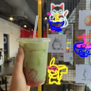 Strawberry supernova matcha