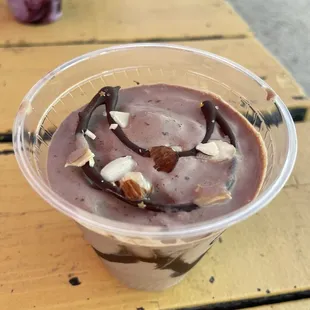 Chocolate Eclipse on a hot day. Love the chocolate pieces  (background: The Violet)