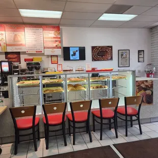 the interior of a bakery