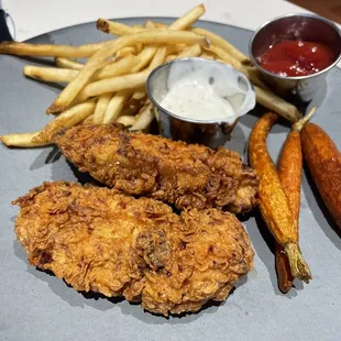 Chicken fingers on kids menu
