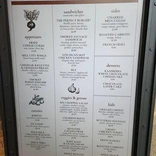 sandwiches, menu