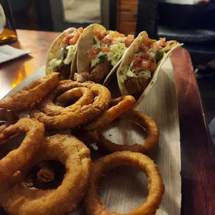 Fried Walleye Tacos  with rings