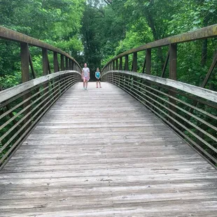 Bridge leading to river trail
