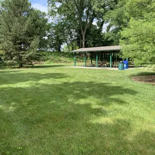 View of large grass area and picnic  area.