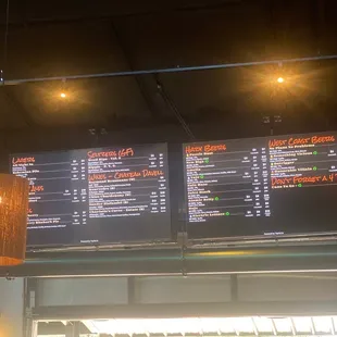 Beer menu