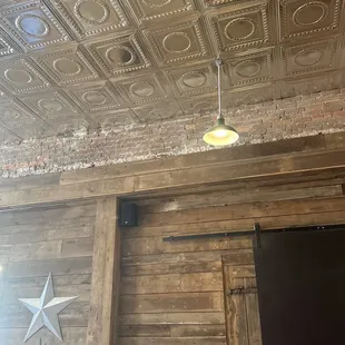 the ceiling of the restaurant