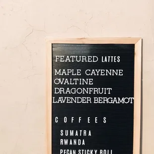 Featured drinks &amp; house made syrups