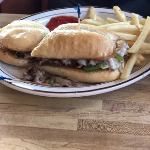 Philly Cheese steak with fries