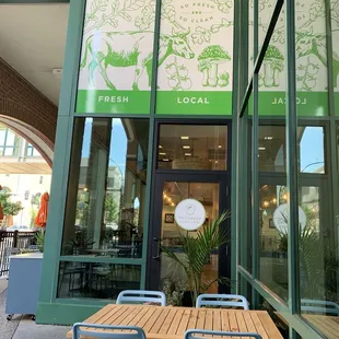 Broadway outdoor seating and entry.