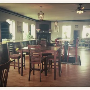 the dining room and kitchen