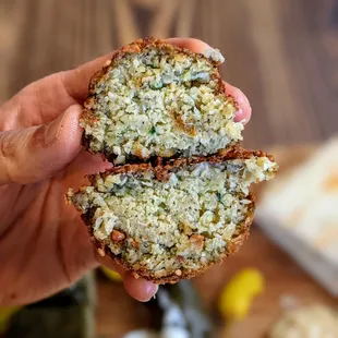 10/23/21 - Falafel X-section. Good flavor. Not dry.