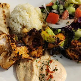 Chicken kebab plate
