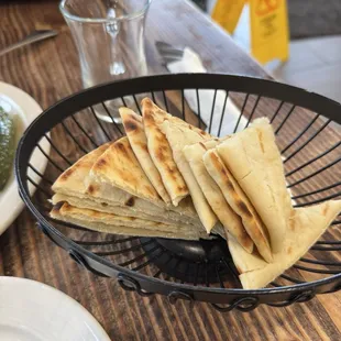 Pita bread with trio plate